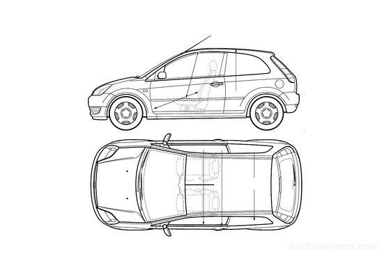 download-drawing-ford-fiesta-3-door-hatchback-2005-in-ai-pdf-png-svg